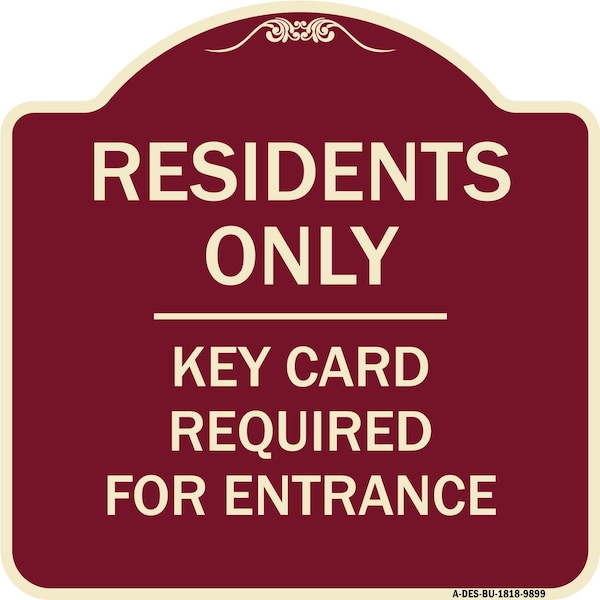Designer Series-Residence-only-key Card Burgungy Heavy-Gauge Aluminum, 18" x 18", BU-1818-9899
